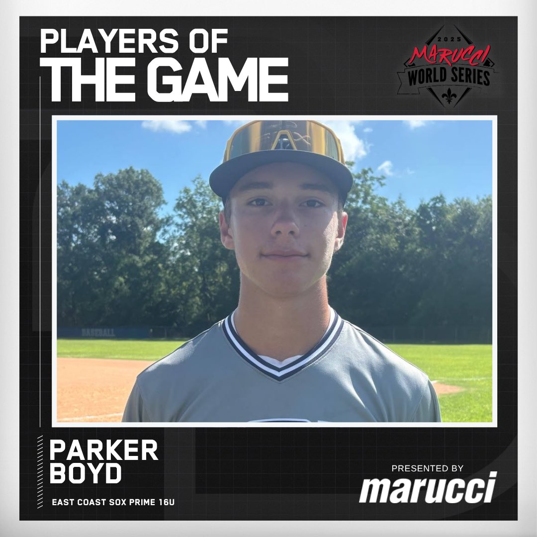 2DsportsLA's tweet image. ⭐️Player of the Game⭐️
Parker Boyd (@parkerboyd2027)
East Coast Sox Prime 16u
#MWS25
@maruccisports