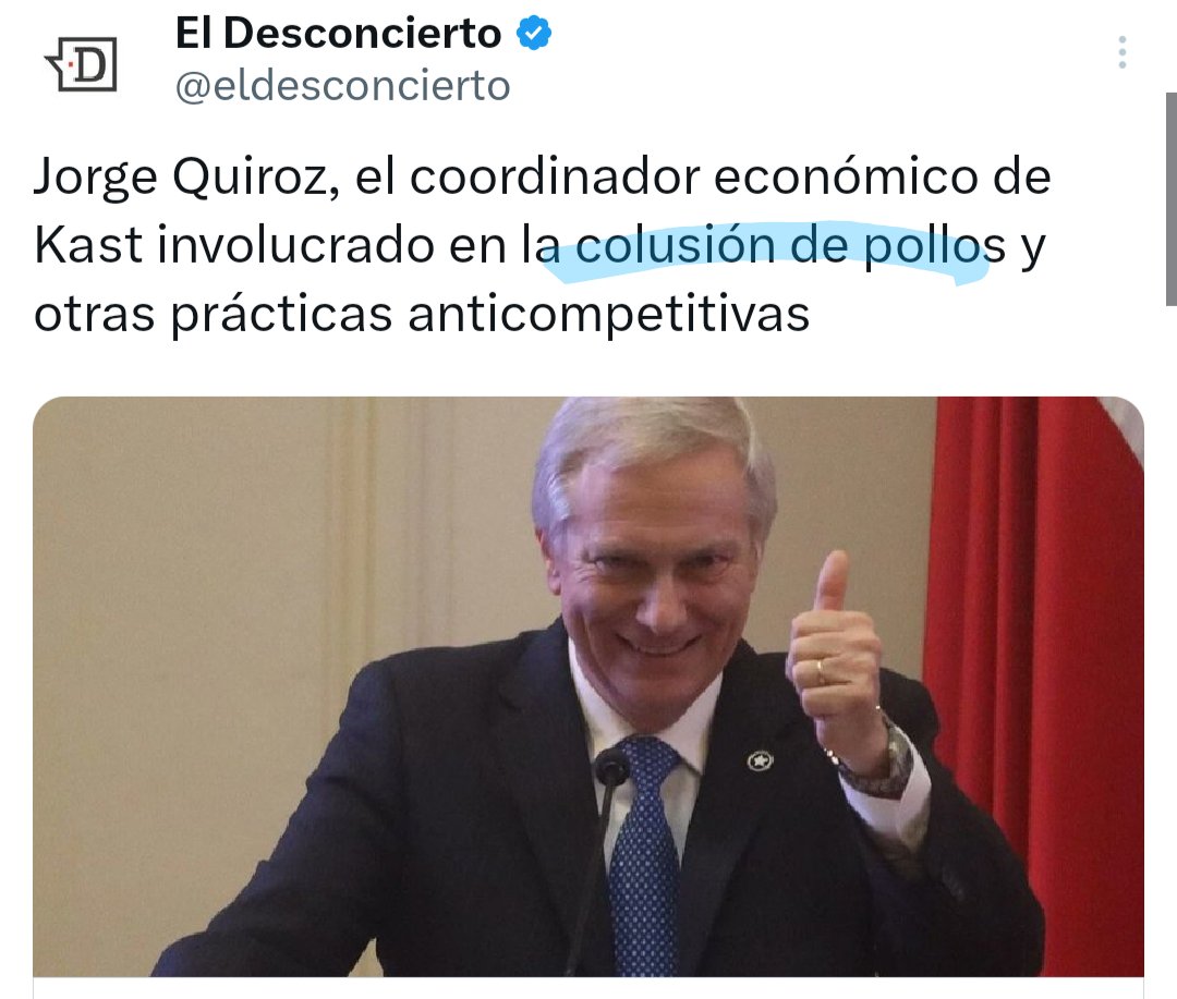 Kast es un tramposo. Habla de crecimiento y prosperidad mientras su gurú económico es también el gurú de la colusión de los pollos. Quieren secuestrar el mercado para robarle a los chilenos. Nosotros un mercado fuerte arbitrado por un Estado justo. Kast quiere más trampas.