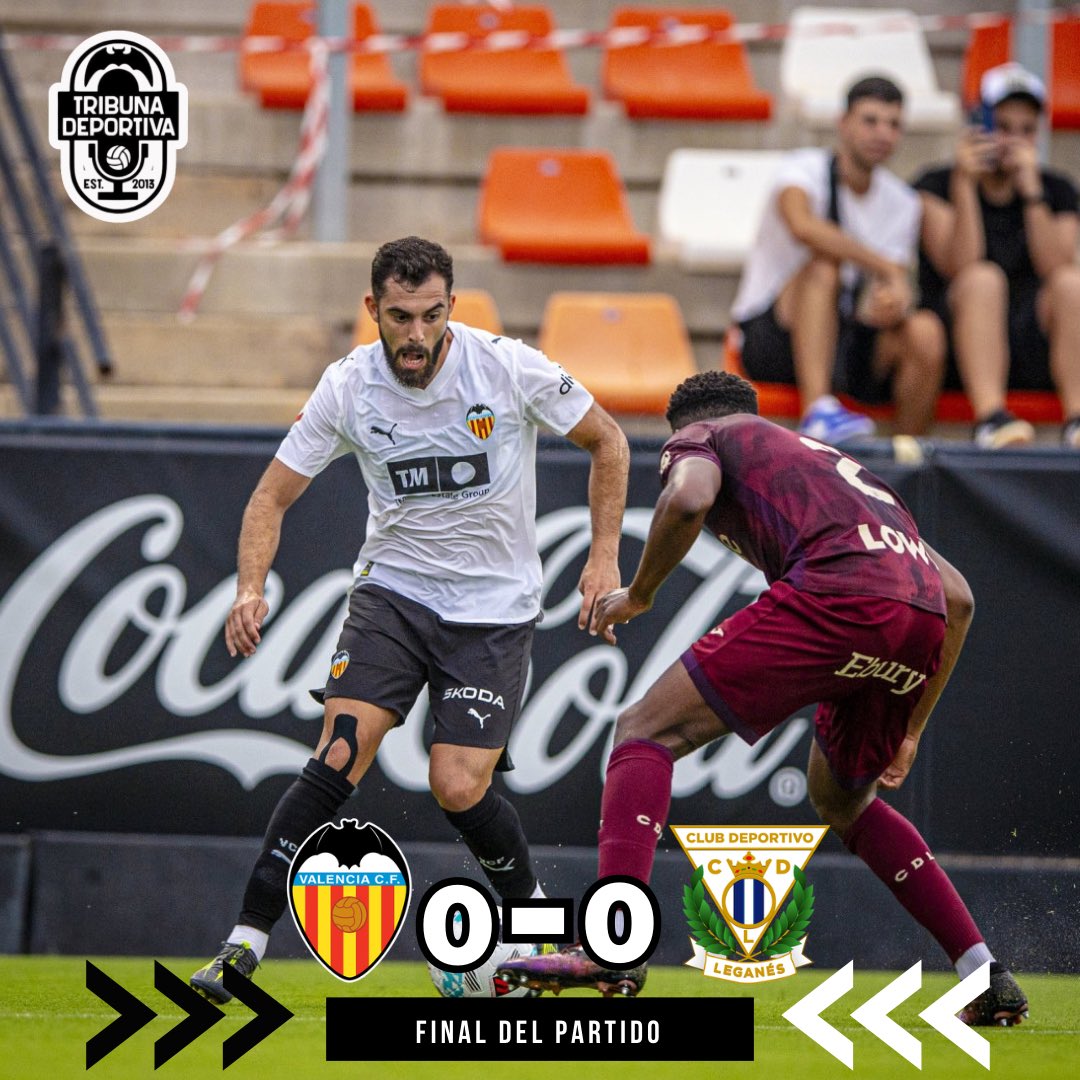 Tribuna Deportiva (@tribunavcf) on Twitter photo 🦇 El Valencia CF empata en su segundo amistoso de pretemporada
⚽️Partido con pocas ocasiones y poco ritmo que acaba en empate a cero entre <a href="/valenciacf/">Valencia CF</a> y <a href="/CDLeganes/">C.D. Leganés</a>
🗓️El próximo compromiso será el martes 29 de julio contra el <a href="/OM_Espanol/">Olympique de Marseille 🇵🇦🇦🇷🇪🇸</a> a las 20:45 horas 🦇 El Valencia CF empata en su segundo amistoso de pretemporada
⚽️Partido con pocas ocasiones y poco ritmo que acaba en empate a cero entre <a href="/valenciacf/">Valencia CF</a> y <a href="/CDLeganes/">C.D. Leganés</a>
🗓️El próximo compromiso será el martes 29 de julio contra el <a href="/OM_Espanol/">Olympique de Marseille 🇵🇦🇦🇷🇪🇸</a> a las 20:45 horas