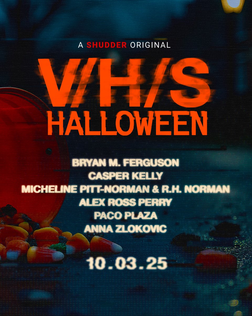 TravisNyquill's tweet image. Spilled candy corn, jack-o’-lanterns, & pure chaos—#VHS is back Oct 3 with new horror from Paco Plaza, Anna Zlokovic & more! 🎃🩸 #HorrorMovies #FoundFootage #HalloweenHorror #HMUNCUT wix.to/ataMESK #VHS2025