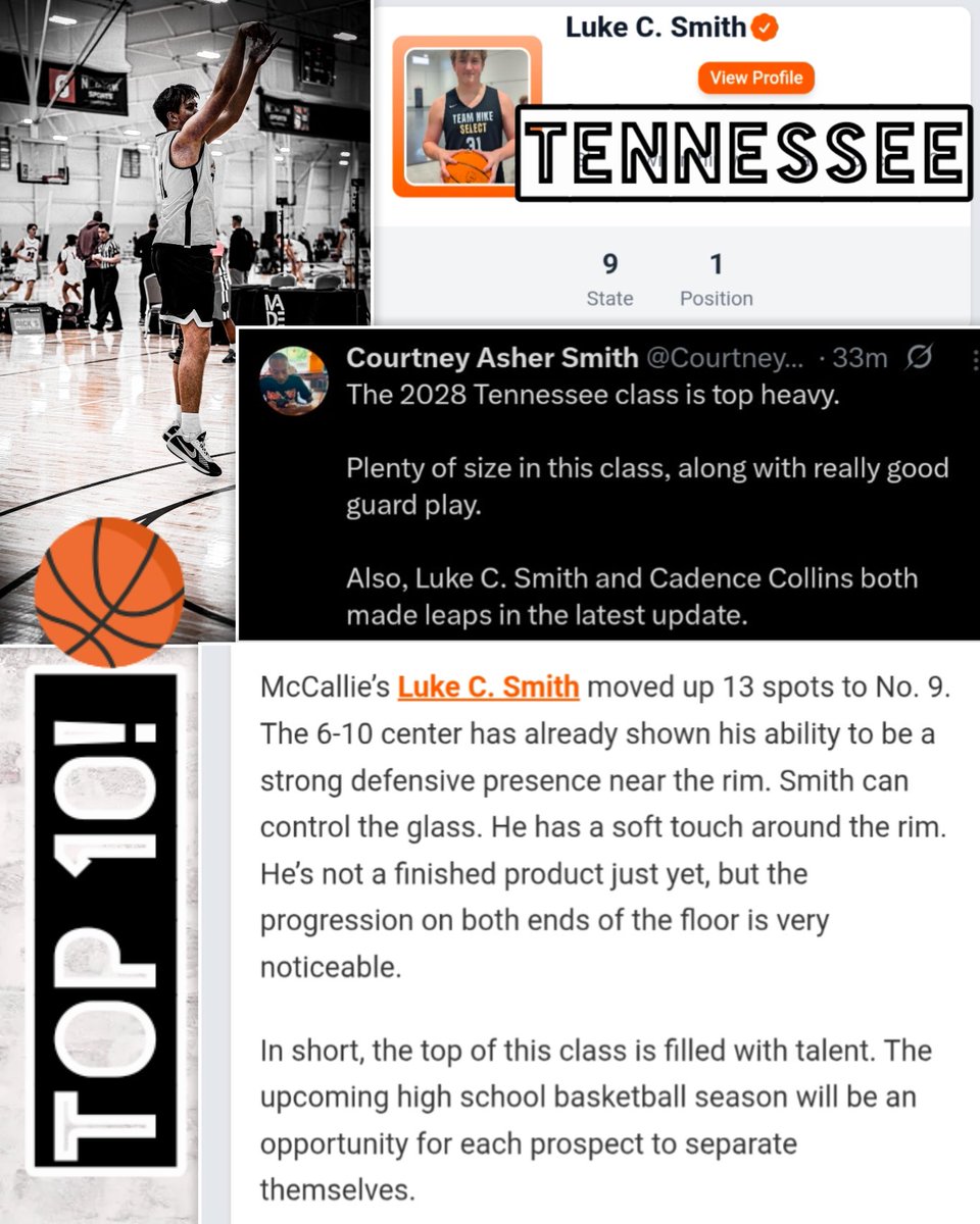 Luke C. Smith (@lukecsmithelite) on Twitter photo Thanks to <a href="/PrepHoopsTN/">Prep Hoops Tennessee</a> <a href="/CourtneyHoops90/">Courtney Asher Smith</a> for following me & believing in my potential with the new 2028 rankings. It would not have happened w/out <a href="/teamnikesel2028/">Team Nike Select 2028</a> and <a href="/McCalliehoops/">McCallie Basketball</a> . I'm blessed to have so many people pour into me. <a href="/BryantEHallSr/">Bryant E. Hall, Sr.</a> <a href="/CoachKennyWhite/">Kenneth White</a> <a href="/GuruTSuttles/">Trey Suttles</a> Thanks to <a href="/PrepHoopsTN/">Prep Hoops Tennessee</a> <a href="/CourtneyHoops90/">Courtney Asher Smith</a> for following me & believing in my potential with the new 2028 rankings. It would not have happened w/out <a href="/teamnikesel2028/">Team Nike Select 2028</a> and <a href="/McCalliehoops/">McCallie Basketball</a> . I'm blessed to have so many people pour into me. <a href="/BryantEHallSr/">Bryant E. Hall, Sr.</a> <a href="/CoachKennyWhite/">Kenneth White</a> <a href="/GuruTSuttles/">Trey Suttles</a>