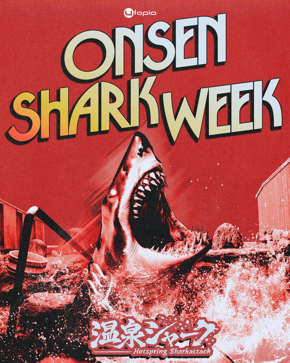 utopiamovies's tweet image. We're launching an official competitor to #SharkWeek in protest of their lack of awareness surrounding the only cartilaginous fish that is a threat to humanity on land AND sea: THE ONSEN SHARK ♨️🦈
ONSEN SHARK WEEK is happening now. Watch HOT SPRING SHARK ATTACK today on Apple…