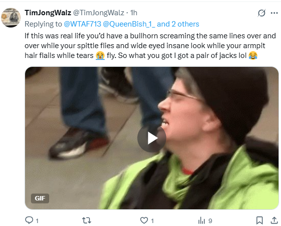 WTAF713's tweet image. Are all Trump's sycophants this psychotic? It would be funny if it weren't so sad. 🤣