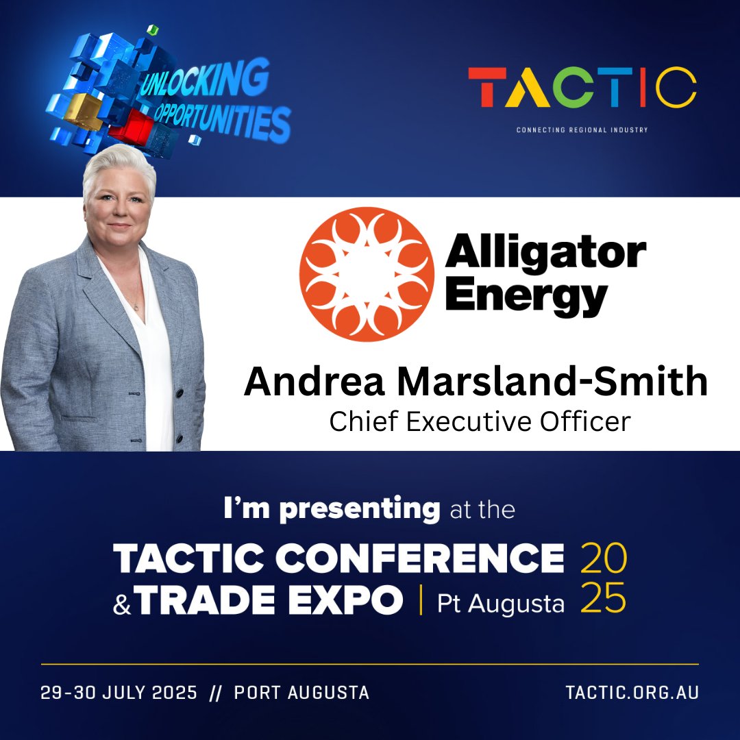 🌟Dr Andrea Marsland-Smith at #TACTIC2025🌟

$AGE is excited to share that our CEO will present at the TACTIC Conference in Port Augusta on 30 July at 11:10am ACST.

She’ll dive into our project, resource strength &amp; supporting infrastructure.

Come visit us at the #AMEC booth!