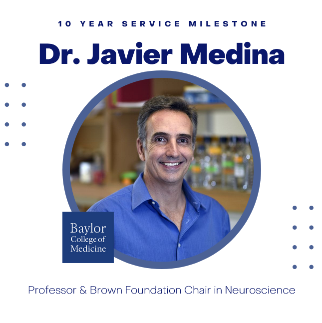 bcm_neurosci's tweet image. Dr. Javier Medina has reached an incredible milestone! 10 years of dedication, innovation, and impact in the Department of Neuroscience!
We’re so grateful for his commitment to advancing neuroscience as he is such a valued member of our team. Here's to many more milestones!