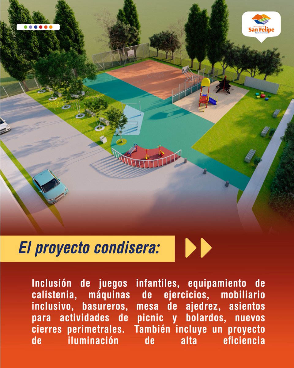 📷Una gran noticia para nuestras vecinas y vecinos del sector Algarrobal 📷 El Concejo Municipal de San Felipe aprobó la adjudicación de un proyecto de modernización de espacios recreativos en la Villa Nueva Algarrobal.