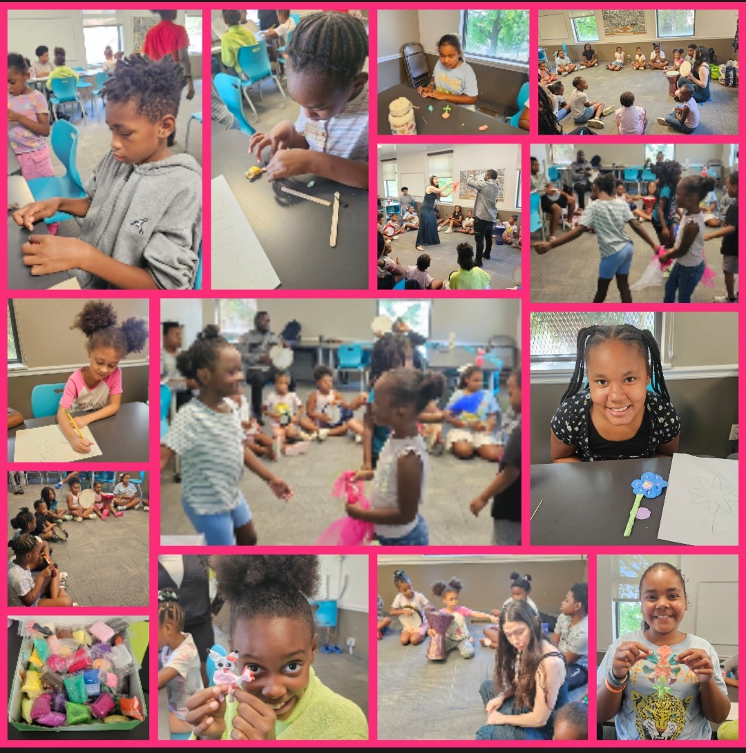 CitiParks's tweet image. Today, the campers at @Pittsburgh's Jefferson Rec Center explored two more art mediums.
First, they had a visit from the artist Ms. Joanna. They did African drumming 🪘 and dance.💃 In the afternoon, the campers did character sculpting with clay.
The kids are sooo creative!