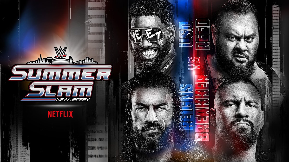 wweespanol's tweet image. El OTC @WWERomanReigns y Jey Uso unirán fuerzas frente a @bronbreakkerwwe y @BRONSONISHERE 🔥
No te pierdas #SummerSlam el Sábado 2 de Agosto y el Domingo 3 de Agosto en vivo por @NetflixLAT a las 6PM ET para México, España, Centro y Sudamérica 📺
