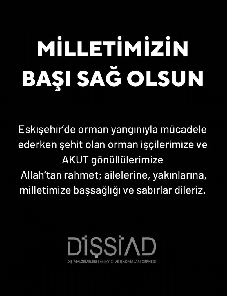 Milletimizin Başı Sağ Olsun

Eskişehir’de orman yangınıyla mücadele ederken şehit olan orman işçilerimize ve AKUT gönüllülerimize
Allah’tan rahmet; ailelerine, yakınlarına,
milletimize başsağlığı ve sabırlar dileriz.

DİŞSİAD Yönetim Kurulu