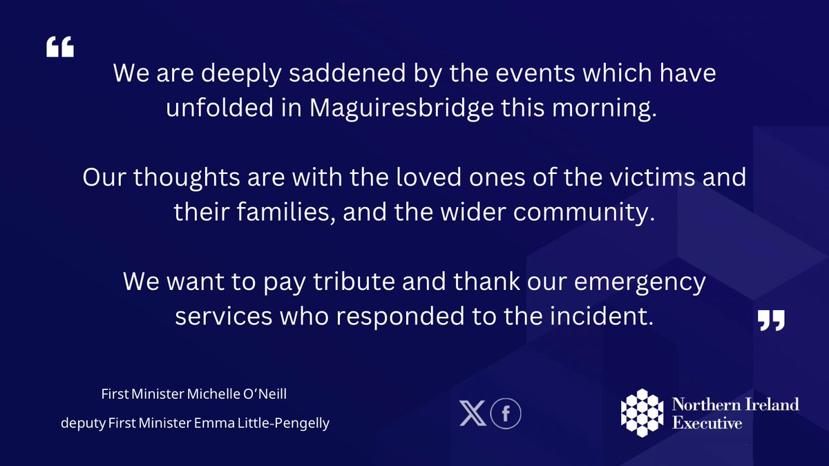 niexecutive's tweet image. The First Minister and deputy First Minister have expressed their shock and sadness following the killing of a mother and her two children in Fermanagh.