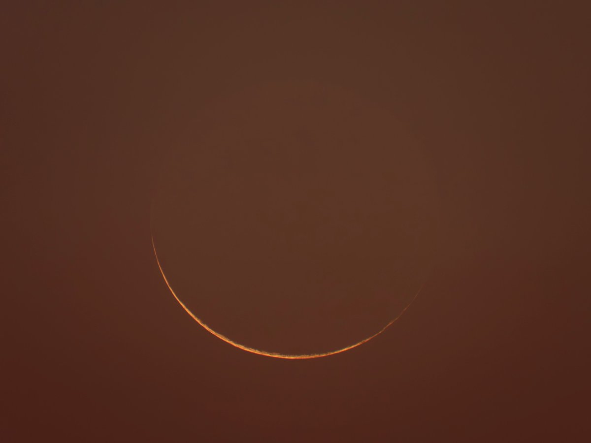 moonsystem's tweet image. 2025-07-24 04:00 - 04:03 #旧暦六月二十八日
#二十八夜月 #地球照
感度を上げて撮影すると微かに地球照が見えます。
低空のくすみの中から抜け出して来ました。
それでも肉眼ではこの写真よりずっと暗く見えています。
@MoonHourSocial #MoonHour™