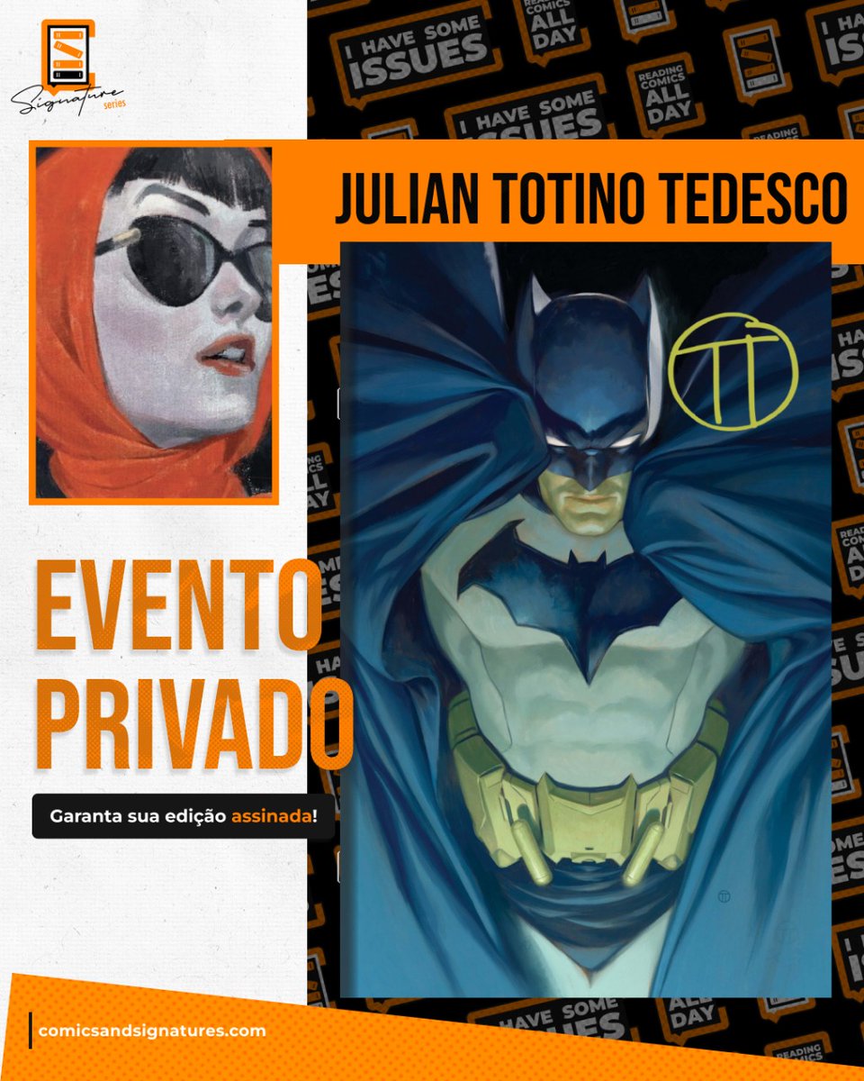 ComicsnSign's tweet image. BATMAN #1 já está em pré venda!!
E como comemorar essa nova fase?! Com um evento privado com o icônico @TotinoTedesco!
Julian será responsável pelas capas variantes da nova série e você pode garantir a 1ª com autógrafo dele!!
Garanta o seu em:
comicsandsignatures.com/products/signa…