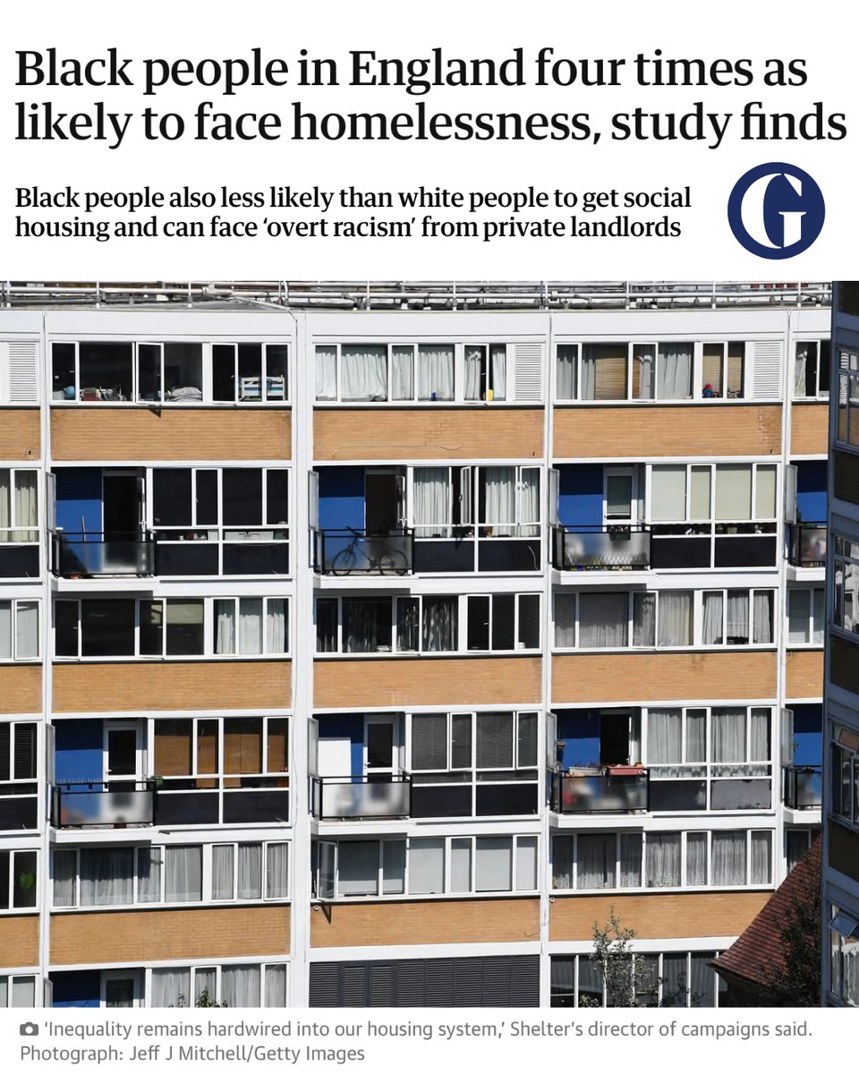 New research shows that Black people are 4x more likely to face homelessness than white people – and less likely to access social housing. 📊

It’s the first major study on racism and homelessness in over 20 years. But these truths aren’t new – and the injustice runs deeper.