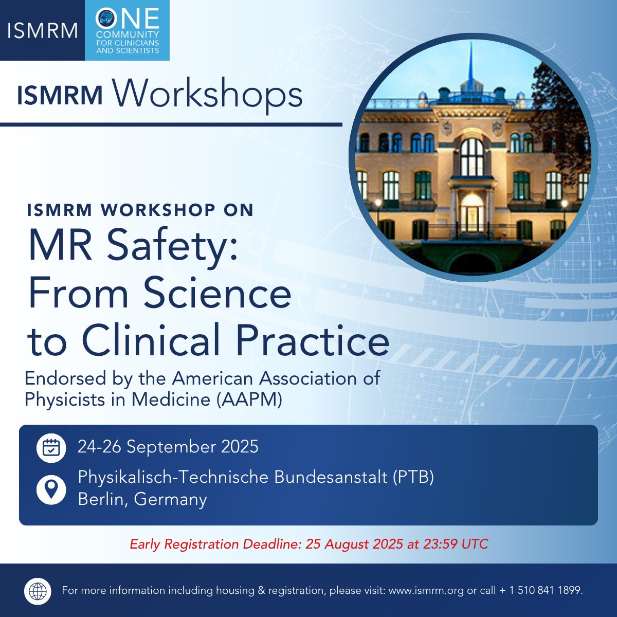 ISMRM's tweet image. Join us for the ISMRM Workshop on MR Safety: From Science to Clinical Practice
This workshop will focus on safety practice as experienced by MR clinics worldwide, including education for ISMRM & ISMRT members. Learn more & register: ow.ly/Zpf650Wb6X9
#ISMRM #ISMRT #MRI