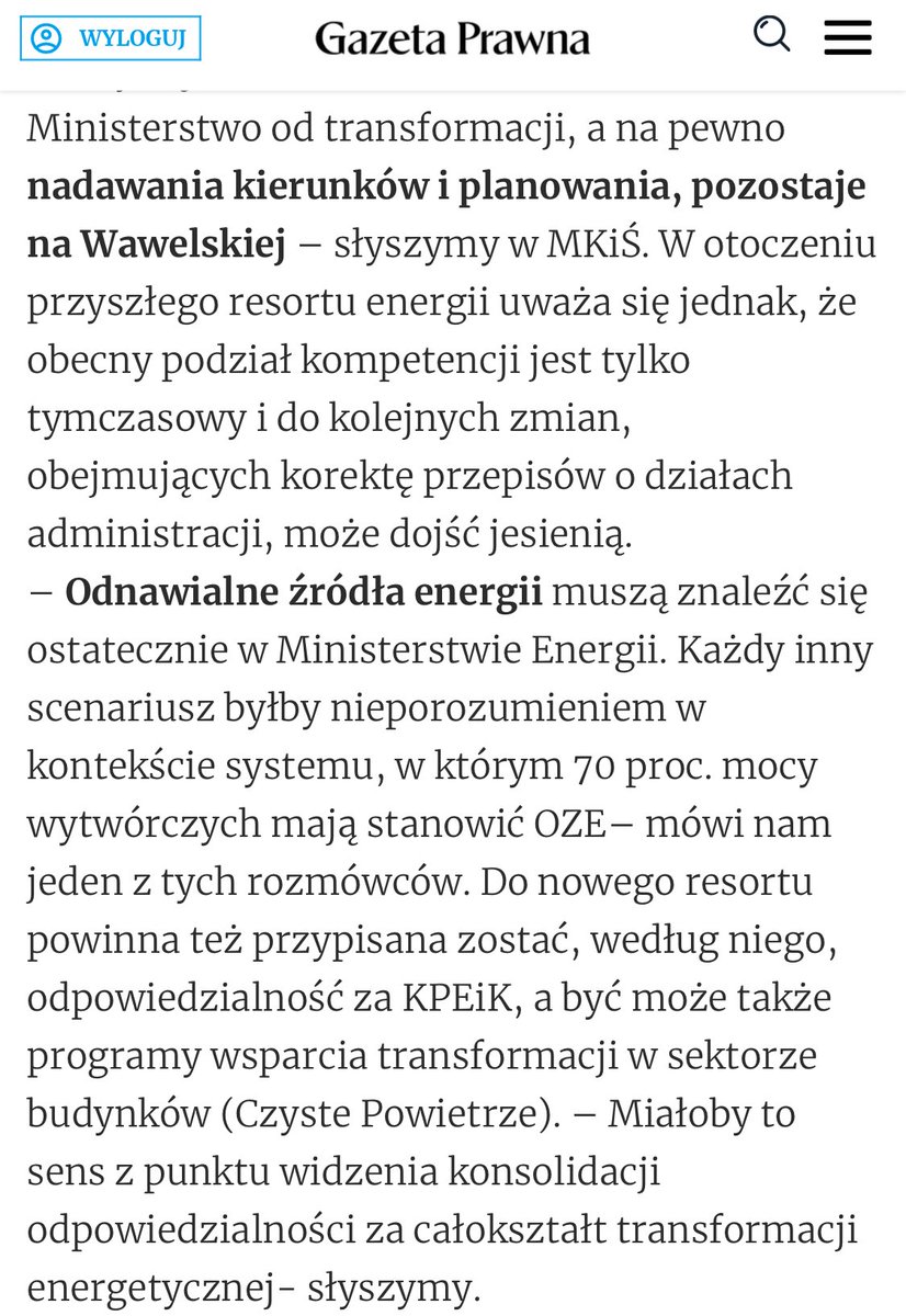 Marceli Sommer (@marcelisommer) on Twitter photo W jutrzejszym <a href="/DGPrawna/">Dziennik Gazeta Prawna</a> szeroko opisujemy z <a href="/OlaHolownia/">Aleksandra Hołownia</a> nowy, zdaniem części naszych rozmówców przejściowy ład w resortach odpowiedzialnych za energetykę. Czy ta prowizorka okaże się trwała, okaże się na jesieni, ale tekst można przeczytać już dziś:
serwisy.gazetaprawna.pl/energetyka/art… W jutrzejszym <a href="/DGPrawna/">Dziennik Gazeta Prawna</a> szeroko opisujemy z <a href="/OlaHolownia/">Aleksandra Hołownia</a> nowy, zdaniem części naszych rozmówców przejściowy ład w resortach odpowiedzialnych za energetykę. Czy ta prowizorka okaże się trwała, okaże się na jesieni, ale tekst można przeczytać już dziś:
serwisy.gazetaprawna.pl/energetyka/art…