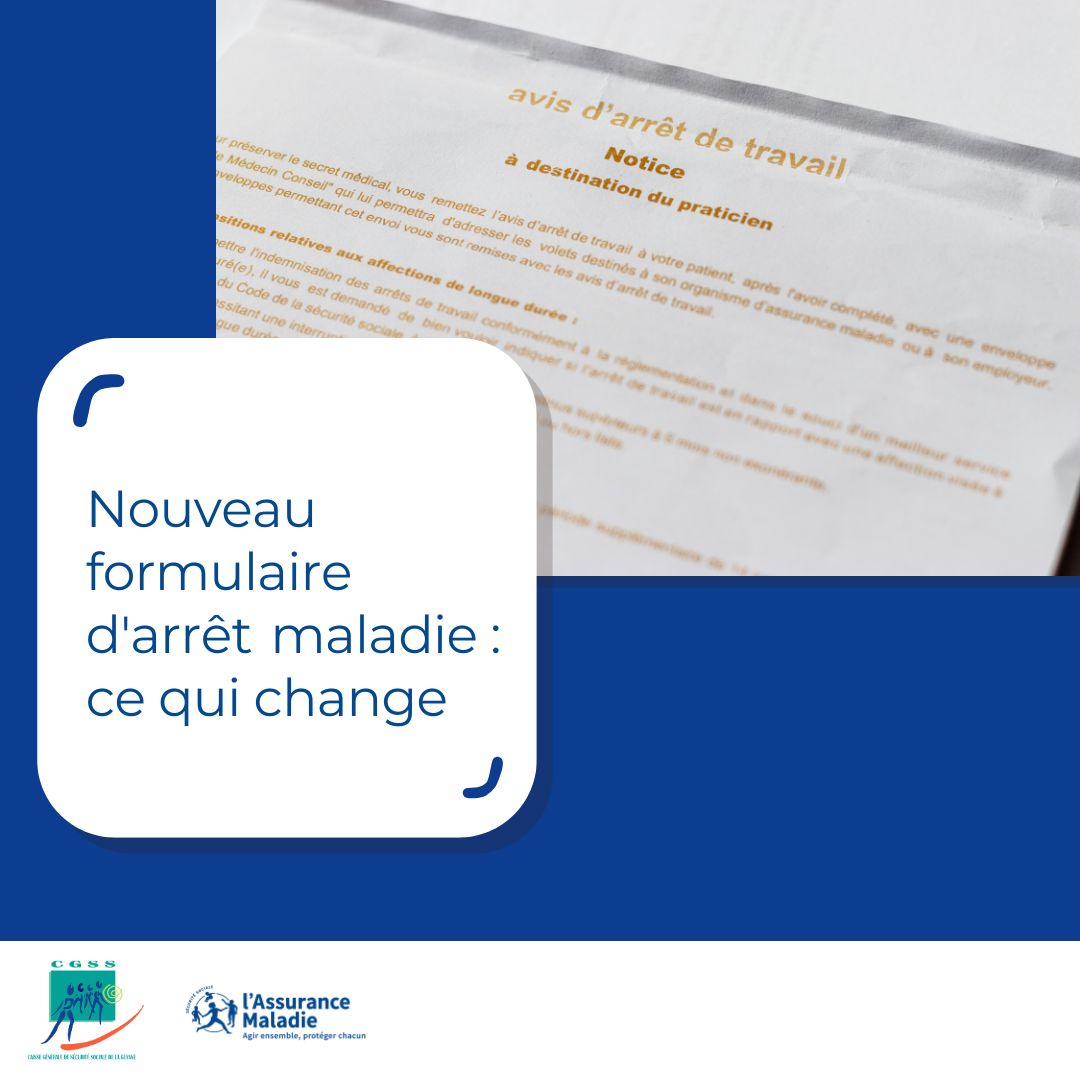 🚨 Nouveau formulaire d'arrêt maladie obligatoire dès le 1er juillet 2025 !  

Les photocopies/scans sont désormais interdits. 

Pourquoi ? La fraude explose ! 

Assurez-vous d'avoir le bon formulaire et informez votre entourage. 

Plus d'infos ici : urlr.me/UeCHvZ