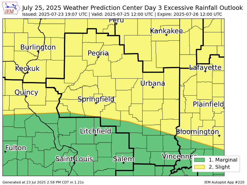 iembot_ilx's tweet image. WPC issues Day 3 Slight Risk Excessive Rainfall Outlook at Jul 23, 19:07z for ILX wpc.ncep.noaa.gov/qpf/excessive_…