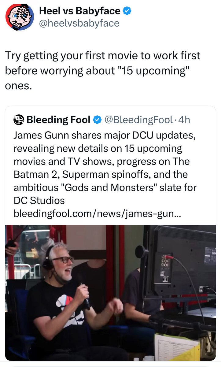 bekoumovies's tweet image. I agree 💯
I how is it that this guy after costing WB probably around £400 million for his Super L movie & another at least 200 -300 million for the studio squad & 2 TV shows that nobody watched is still head of DC🤦♂️
@ReviewFischer @TheLethalGeeks @csthedirector @TheHarshCritics