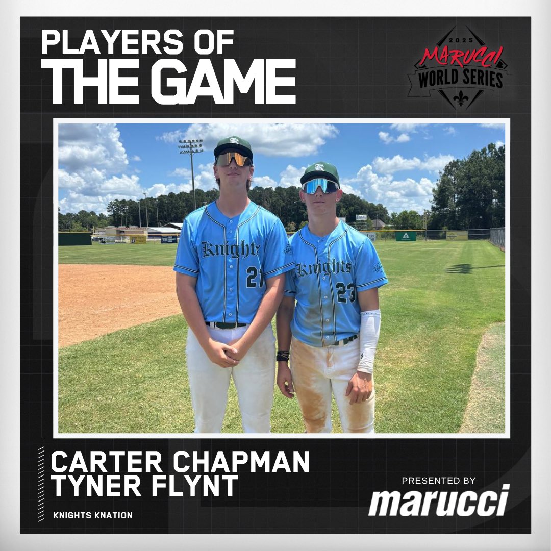 ⭐️Player of the Game⭐️

Carter Chapman
Tyner Flynt
Knights Knation

#MWS25
@maruccisports
