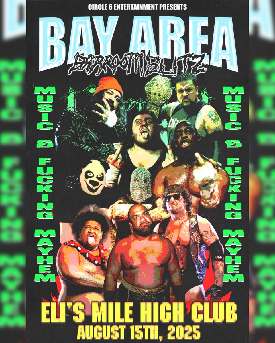 Circle6_co's tweet image. OAKLAND, WE’RE COMING FOR YOU.
🎶 Music &amp;amp;  Mayhem
🔥 Circle 6: Bay Area Ballroom Blitz
📍 Eli’s Mile High Club
📆 August 15, 2025
🎟️ Tix: c6live.com

#Circle6 #BayAreaWrestling #BallroomBlitz #OaklandEvents