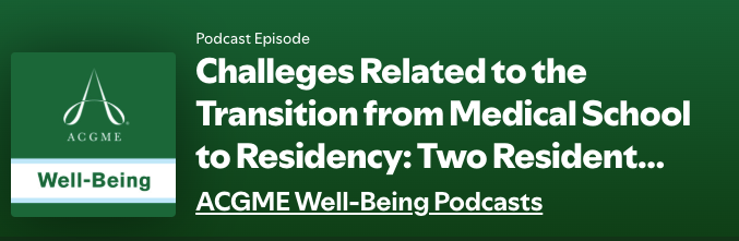 PediAnesthesia's tweet image. Enjoy the #summervibes by taking a stroll in the sun while listening to @ACGME Well-Being Podcasts hosted by Dr Stuart Slavin with 2 episodes focused on navigating the challenges of transitioning into residency
ow.ly/fwU050Wq5Sw
#ACGME #PedsAnes #WellBeingWednesday