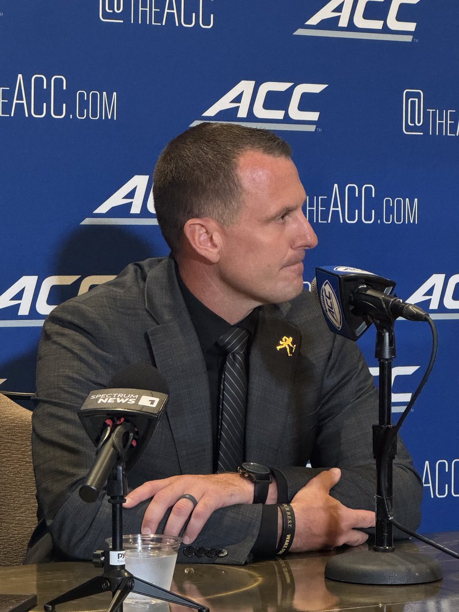 ralphamsden's tweet image. “Do we want to be Major League Baseball or the NFL? Some teams in baseball have a payroll of 250 million, some have 40…No one is launching a GoFundMe to pay for NFL free agents.”
Wake Forest coach Jake Dickert on the present and future college football salary caps