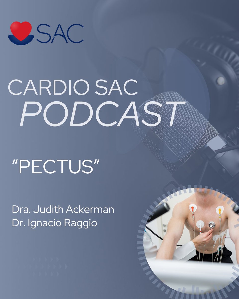 SAC_54's tweet image. 🎧Cardio SAC Podcast 📣 Nuevo episodio

📌En este encuentro la Dra. Judith Ackerman y el Dr. Ignacio Raggio conversan sobre una condición poco frecuente pero relevante: el compromiso funcional cardíaco en pacientes con pectus excavatum. Además, abordan la importancia del…