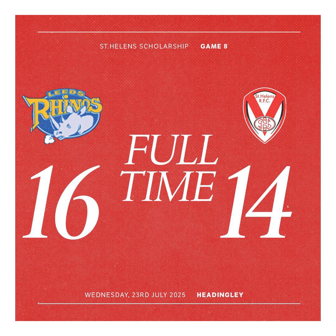 Saints1890's tweet image. โน๏ธ A second half to very proud of, but our Scholars just fall short at AMT Headingley Stadium
Second half scores from Kibula and a second from Hill, with a goal from Wood are just not enough to clinch a result.
Well done lads, an end to the year to be proud of ๐
#COYS