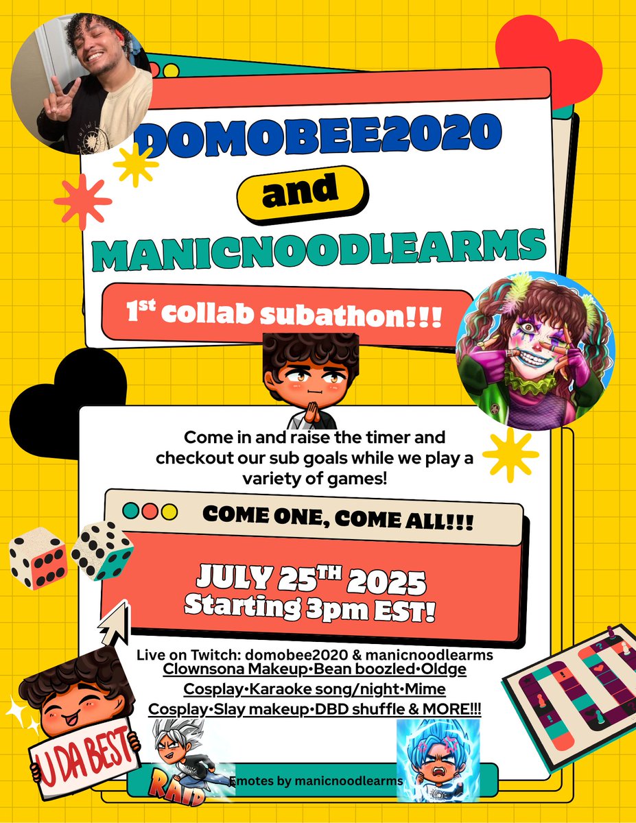 DomoBee2020✌🏼🖤➕️ | @domobee2020.bsky.social (@domobee2020) on Twitter photo Long overdue and late af but for those who have been coming to the streams, me and <a href="/ManicNoodlearms/">ManicNoodlearms</a> are doing our 1st ever COLLAB SUBATHON! This Friday July 25th starting at 3pm EST. Come thru, checkout the subgoals, add to the timer, plenty of fun n games to be had 🖤 Long overdue and late af but for those who have been coming to the streams, me and <a href="/ManicNoodlearms/">ManicNoodlearms</a> are doing our 1st ever COLLAB SUBATHON! This Friday July 25th starting at 3pm EST. Come thru, checkout the subgoals, add to the timer, plenty of fun n games to be had 🖤