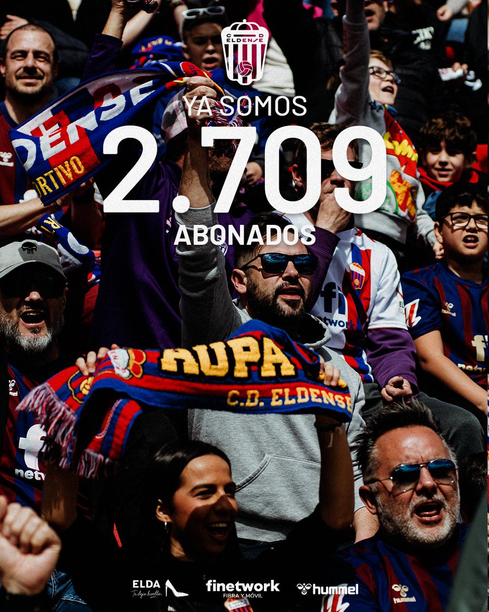 CD_Eldense's tweet image. 🥹 Primer día de nuevas altas y… Más de 400 nuevos abonados‼️
🔵🔴 𝗬𝗔 𝗦𝗢𝗠𝗢𝗦 𝟮.𝟳𝟬𝟵 𝗔𝗕𝗢𝗡𝗔𝗗𝗢𝗦 ⚽️❤️🩹
❤️🔥 No lo dudes y únete a la familia azulgrana y haz que el Nuevo Pepico Amat vibre cada partido 🏟️
📲 Toda la información en 👉 cdeldense.es/noticias/elda-…