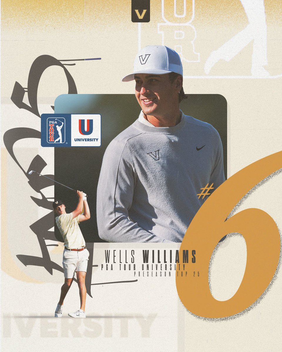 VandyMGolf's tweet image. Wells opens the 2025-26 season at No. 6️⃣ in the @PGATOURU preseason rankings

⚓️⬇️

#AnchorDown