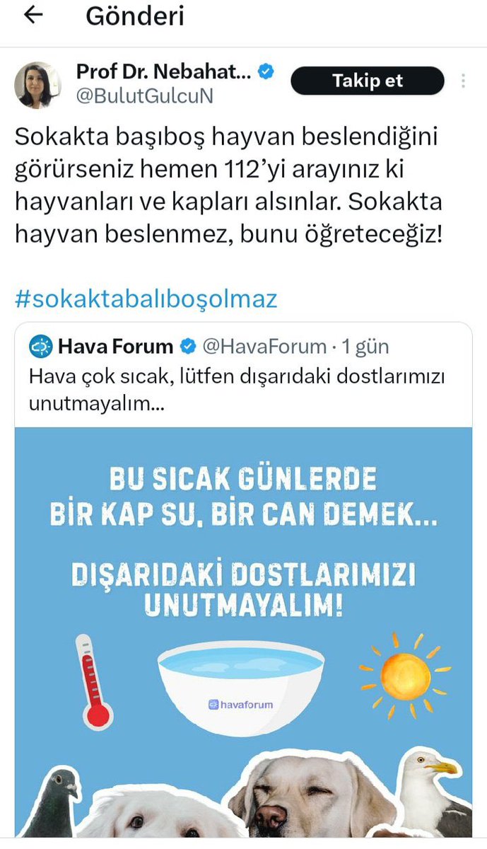 Tüm normal insanlara sesleniyorum. (Normal insan hayvan sever çünkü) Bakın kanunlarımızda 5199 sayılı kanunun 14. maddesinde bir hayvanı aç ve susuz bırakmak, sıcağa maruz bırakmak be canilik yasaklanmıştır. Bu doktor 112'yi arayın diyerek kamuyu ve sizi suça teşvik etmektedir.