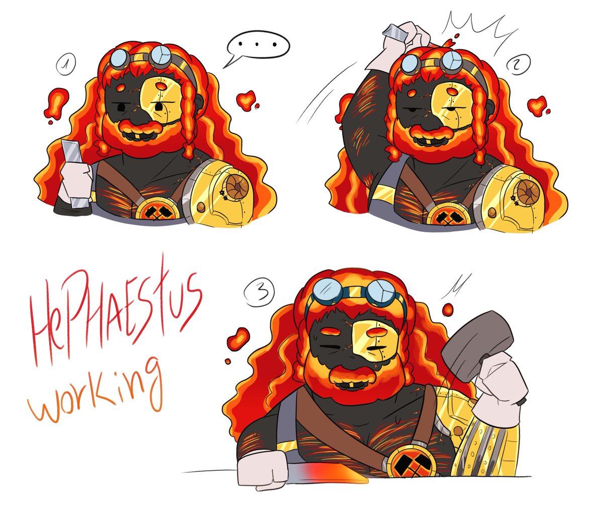 CapiArts's tweet image. Hephaestus Desing ⚒️💥 #epicthemusical #hephaestus