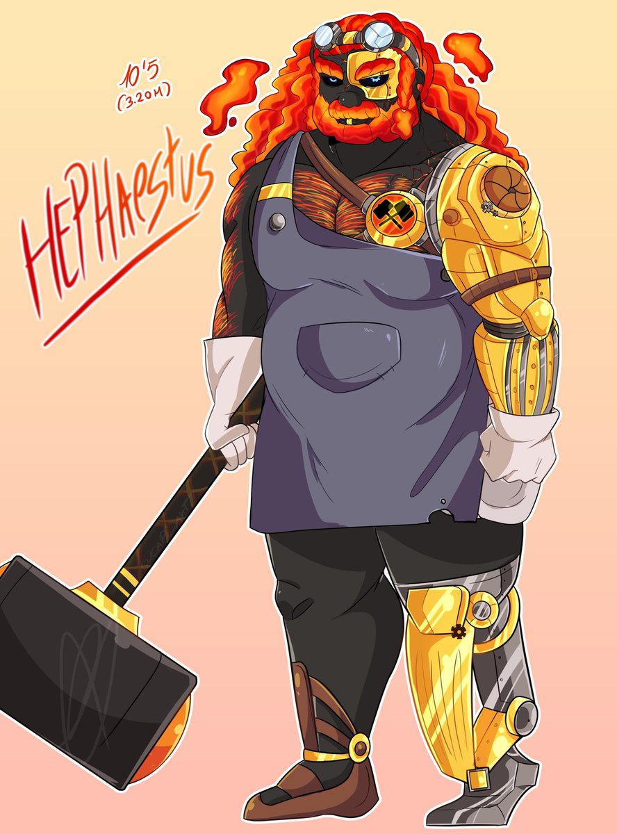 CapiArts's tweet image. Hephaestus Desing ⚒️💥 #epicthemusical #hephaestus