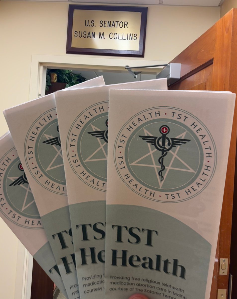 satanic_temple_'s tweet image. We visited @SenatorCollins' office to share that The Satanic Temple's newest independent abortion clinic now offers free reproductive healthcare in Maine. Her staff is now fully informed to assist Collins’ constituents seeking help accessing abortion care.
tsthealth.org