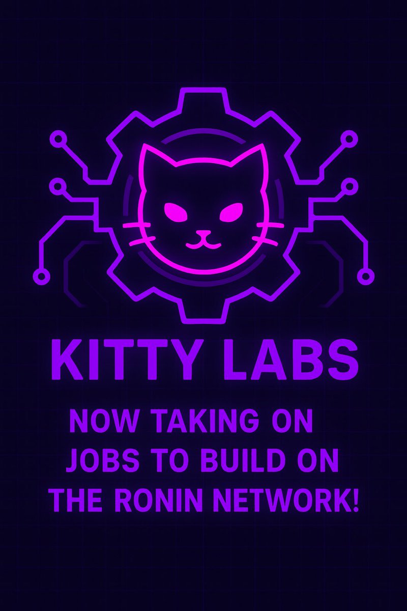 KttyLabs's tweet image. 🚀 KTTY LABS IS NOW OPEN FOR BUILDS ON RONIN 🚀
With Dispatch Missions now fully deployed over at @Kttyworld, we’re proud to announce that @KTTYLABS is officially open for business. 🔧⚙️
We’re taking on select jobs to build innovative tools, staking systems, token utilities,…