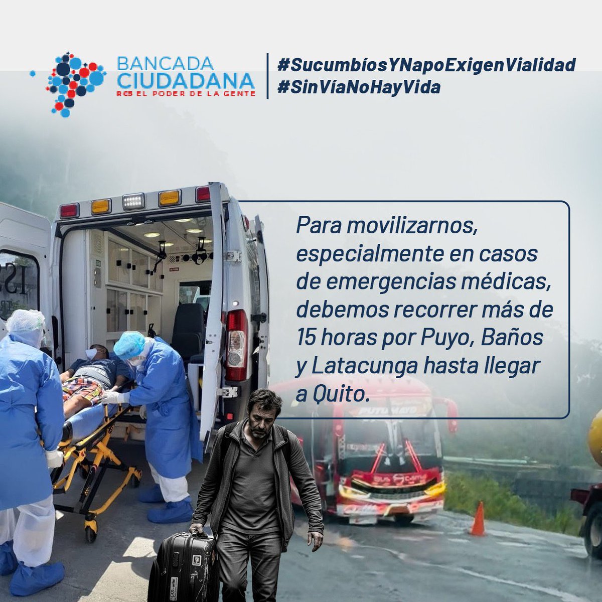 cesarpalack's tweet image. #SucumbíosYNapoExigenVialidad
En Napo y Sucumbíos la crisis es doble: alto costo de vida y viajes de más de 15 horas para llegar a Quito en emergencias médicas. ¡Este abandono es inhumano!
#SinVíaNoHayVida
