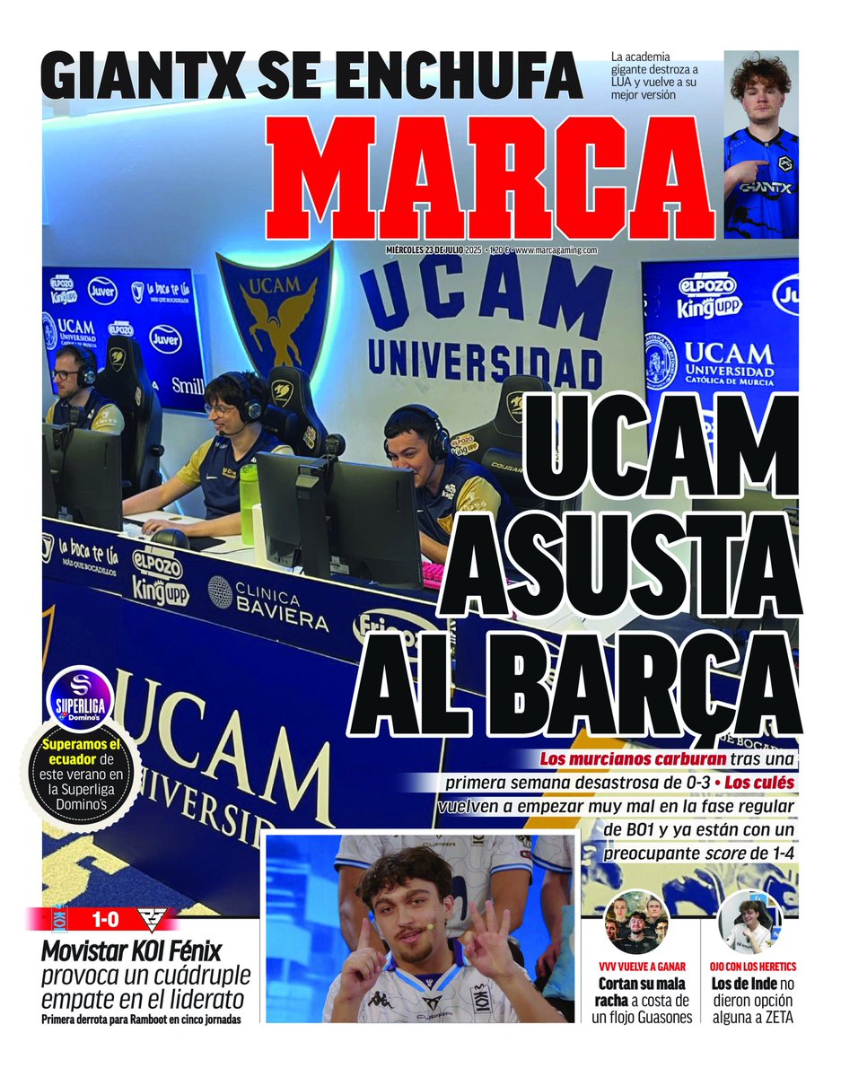 MarcaGaming's tweet image. &apos;UCAM asusta al Barça&apos;

#LaPortadaDeLaSuperliga