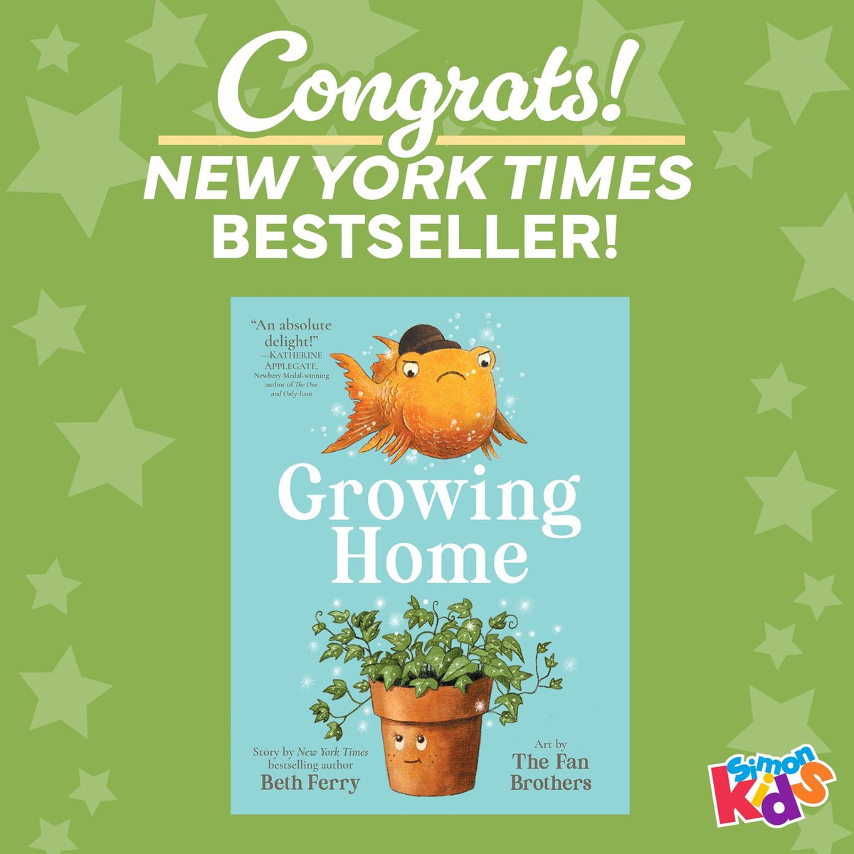 SimonKIDS's tweet image. Congrats Beth Ferry and the Fan Brothers! #GrowingHome is a @nytimes bestseller for the 8th week!!