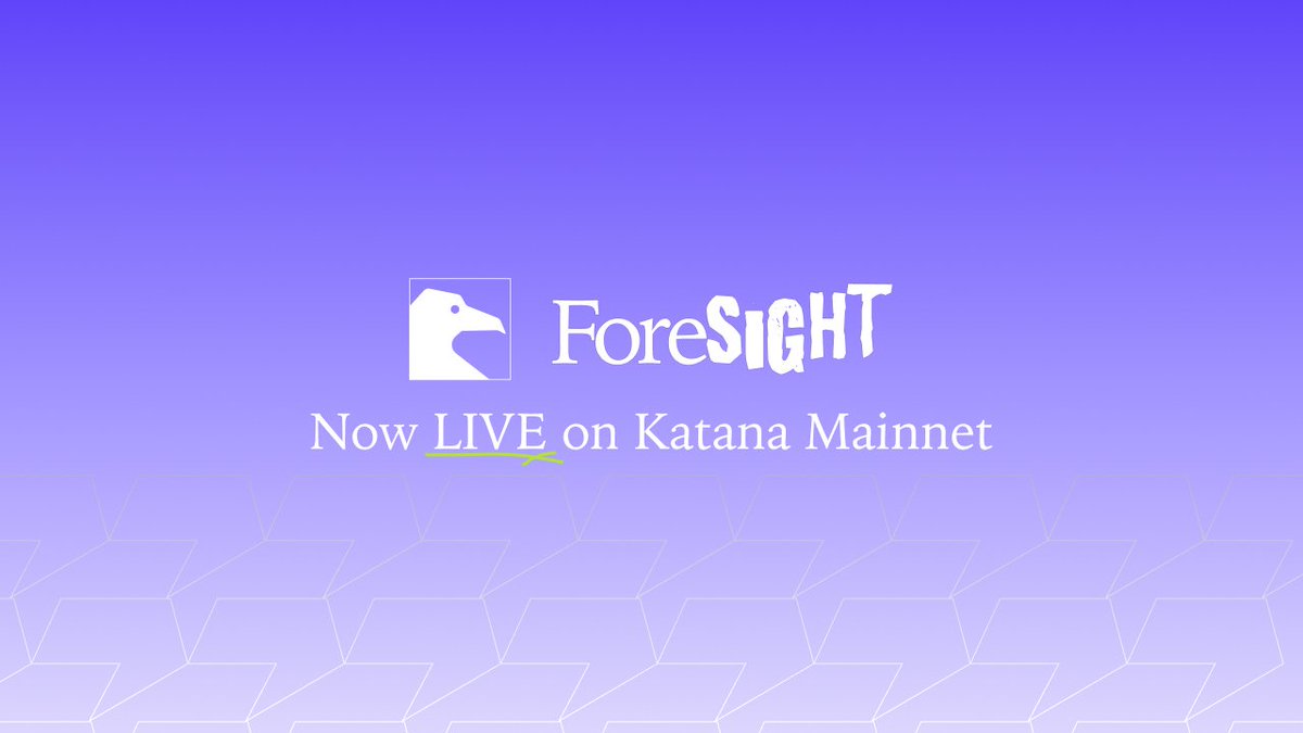 L334411's tweet image. Foresight is now live on @katana mainnet
It’s a crypto native prediction market where users stake on outcomes and get rewarded if they’re right
The first wave of access will be rolling out to users who joined the private alpha and Vision campaign
What makes Foresight different…