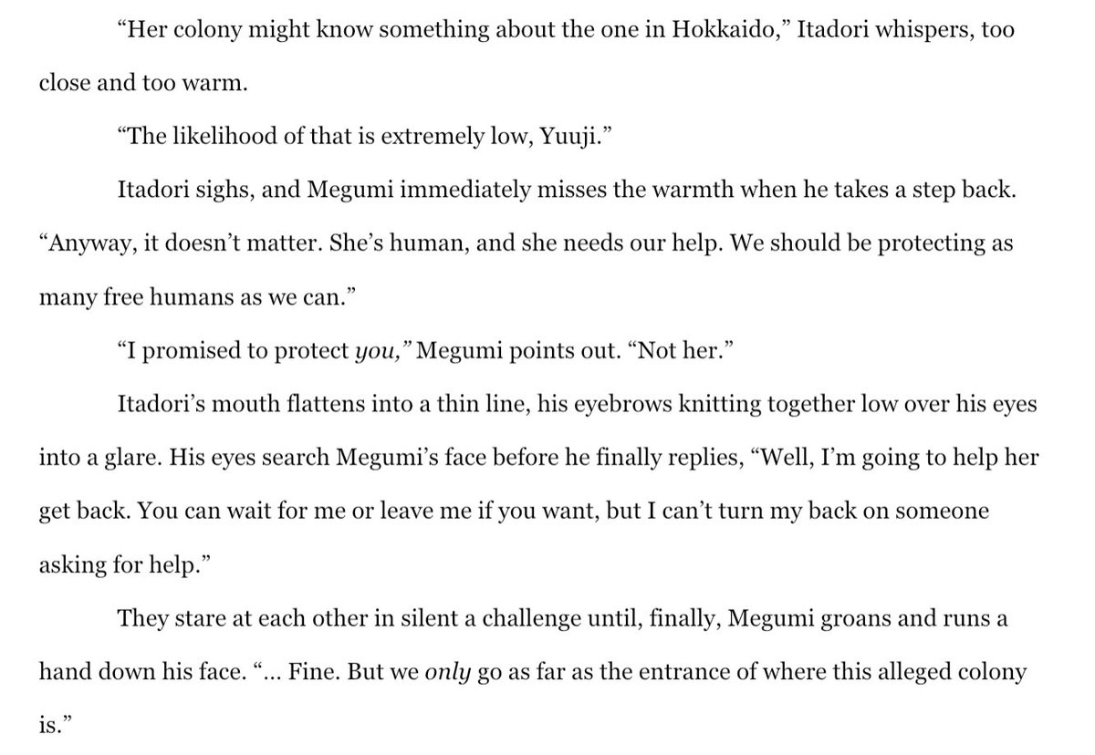 hijinknlowjink's tweet image. happy wip wednesday, here’s the final teaser for chapter eight of my #jjk #itafushi vampire au, Gasoline!
read the first seven chapters here: archiveofourown.org/works/59724385…