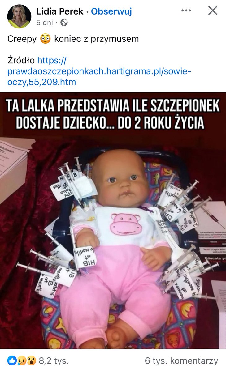 Konrad_Wernicki's tweet image. Gdyby nie te szczepionki, to duży odsetek dzieci nie dożyłby nawet dwóch lat.
Antyszczepionkara od Brauna niestety robi na tym spore zasięgi.