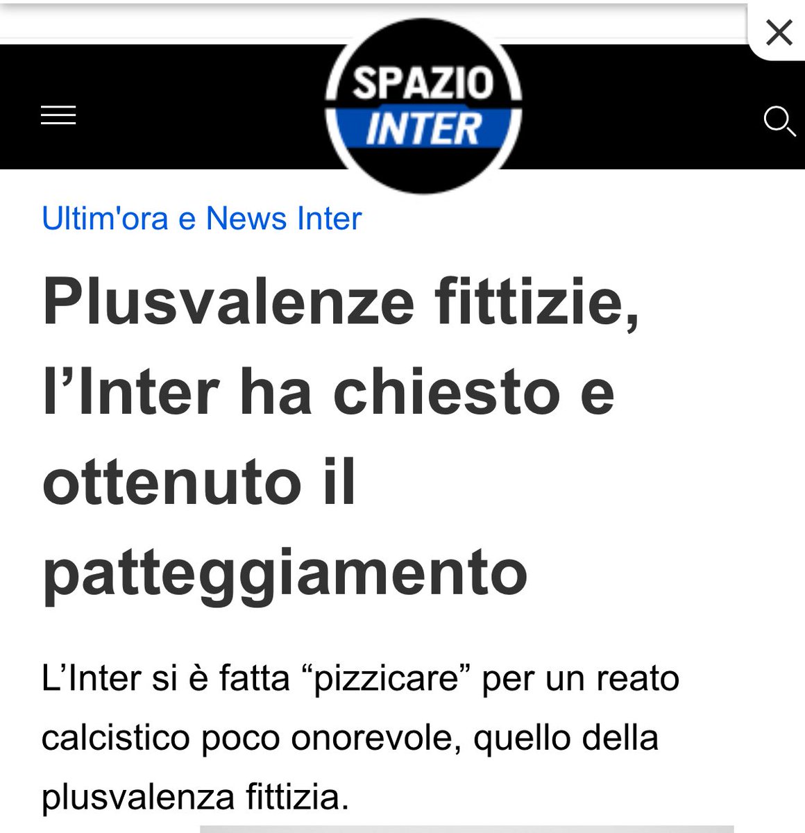 EpicureoUgo85's tweet image. 🤡 “Cambiano i dirigenti ma il vizietto resta, nessun giornalista dice A…”

Amico interista, ma l’hai letto l’articolo? L’#Inter ha patteggiato con la #FIGC per plusvalenze fittizie. Tradotto: ha ammesso la colpa, accettato la multa, e chiuso la bocca prima che uscissero i…
