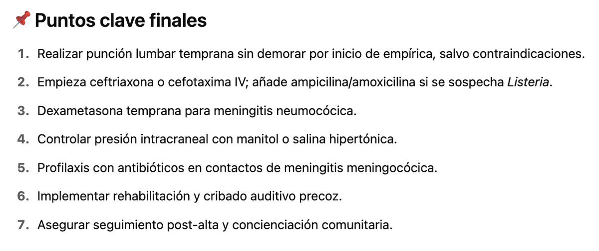 🌍🧠 #OMS publica su
GUIA SOBRE DIAGNOSTICO, TRATAMIENTO Y CUIDADO  DE LA MENINGITIS
Su objetivo: acelerar la detección, optimizar el tratamiento y reducir mortalidad y secuelas.
Un paso clave hacia “Derrotar la meningitis para 2030”.
👇who.int/publications/i…