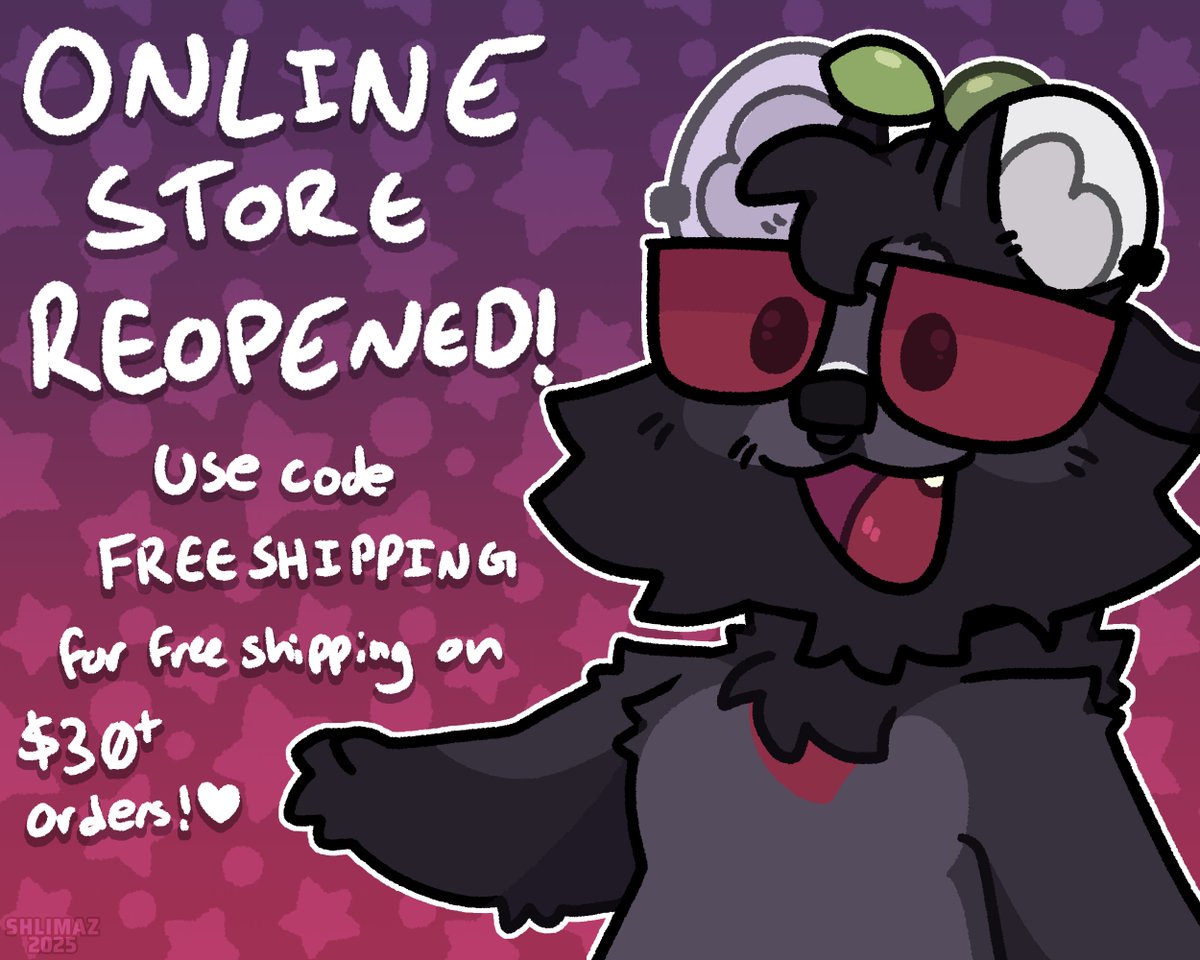 Shlimaz's tweet photo. 📣My store is reopened! 🎉

I decided to reopen my store to try and sell my left over stock to make room for new stuff! A lot of my hot items are running low! 

❤️🔄💬=🖤 https://t.co/Cj5ZaxfJZA