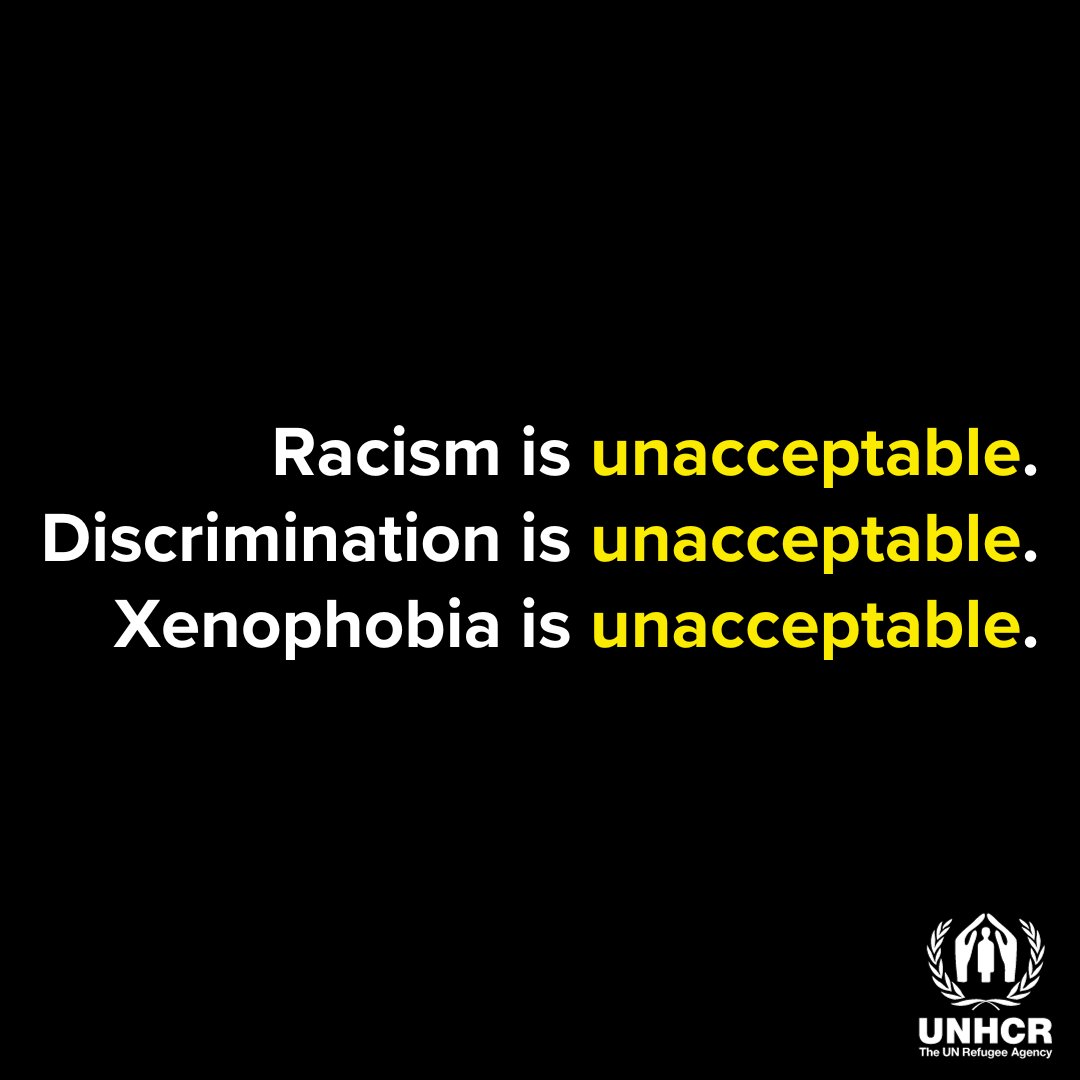 United Nations (@un) on Twitter photo For refugees.
For stateless people.
For asylum-seekers.
For internally displaced people.
For EVERYONE.
Racism & discrimination are a serious threat to life, dignity & human rights.
Each of us can help #FightRacism to create more peaceful societies.
– via <a href="/Refugees/">UNHCR, the UN Refugee Agency</a> For refugees.
For stateless people.
For asylum-seekers.
For internally displaced people.
For EVERYONE.
Racism & discrimination are a serious threat to life, dignity & human rights.
Each of us can help #FightRacism to create more peaceful societies.
– via <a href="/Refugees/">UNHCR, the UN Refugee Agency</a>