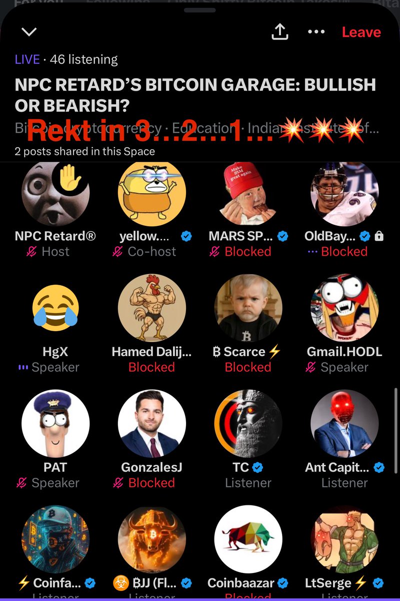 SnarkyAlien's tweet image. Rekt in 3...2...1...💥💥💥
Imagine sitting in this Space listening to these retard degen tradooors try to tell you how to play the MSTR trade. Fucking shit clowns down bad. 💀💩🤡