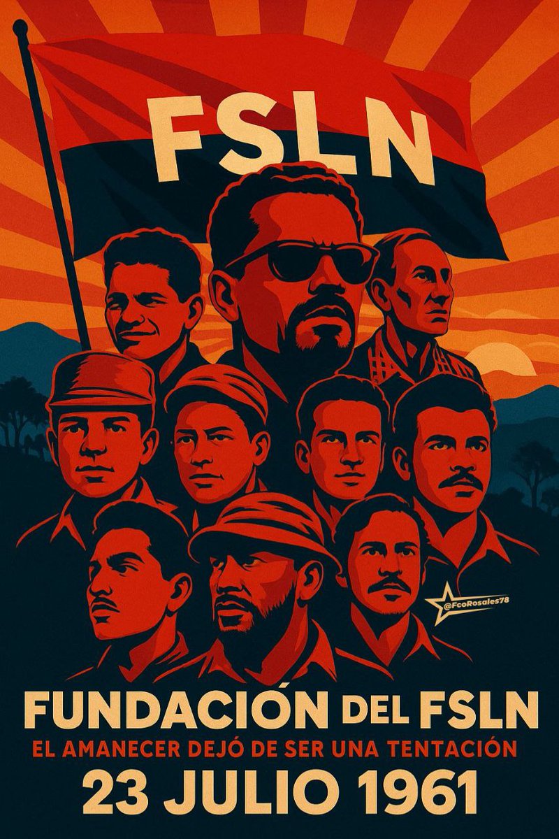 #ConMisPropiasManos quisiera llegar hasta la hermana 🇳🇮 en el Aniversario 64 del FSLN 
"Mi Revolución es Roja y Negra"

Roja como la sangre que grita,
como el fuego que avanza y no se olvida.
Negra como la tierra que resiste,
como la noche que guarda la semilla.
#23Julio 
🧵👇1/4