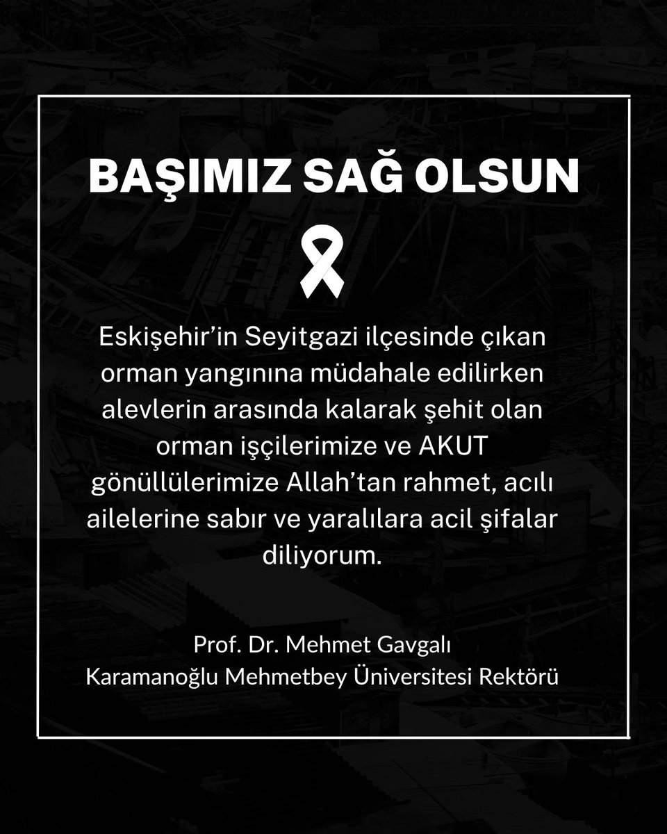 Eskişehir Seyitgazi’de çıkan orman yangınına müdahale ederken şehit olan orman işçilerimize ve AKUT gönüllülerimize Allah’tan rahmet, yaralılara acil şifalar diliyorum.

Milletimizin başı sağ olsun.