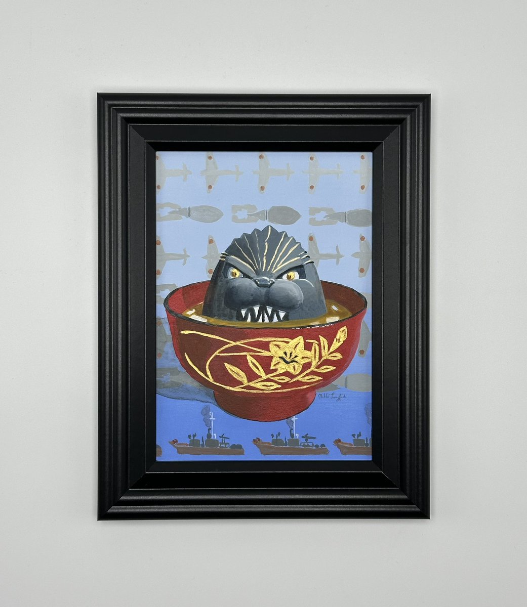 drawingnikki's tweet image. My “Miso Soup Minus 1” acrylic painting &amp;amp; prints are in the “Kaiju” Art Show at @giant_robot  !  Check it out this Saturday in person and online at GiantRobot.com Swipe for more info &amp;amp; artist list!
#kaiju #godzilla #godzillaminusone #misosoup #artshow  #acrylicpainting